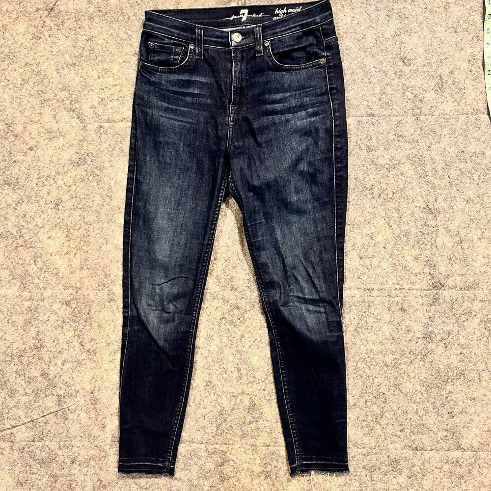7 For All Mankind Ankle Gwenevere Skinny Jeans Women's 26 Blue High Waist‎